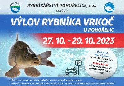 Výlov rybníka Vrkoč u Pohořelic 2023